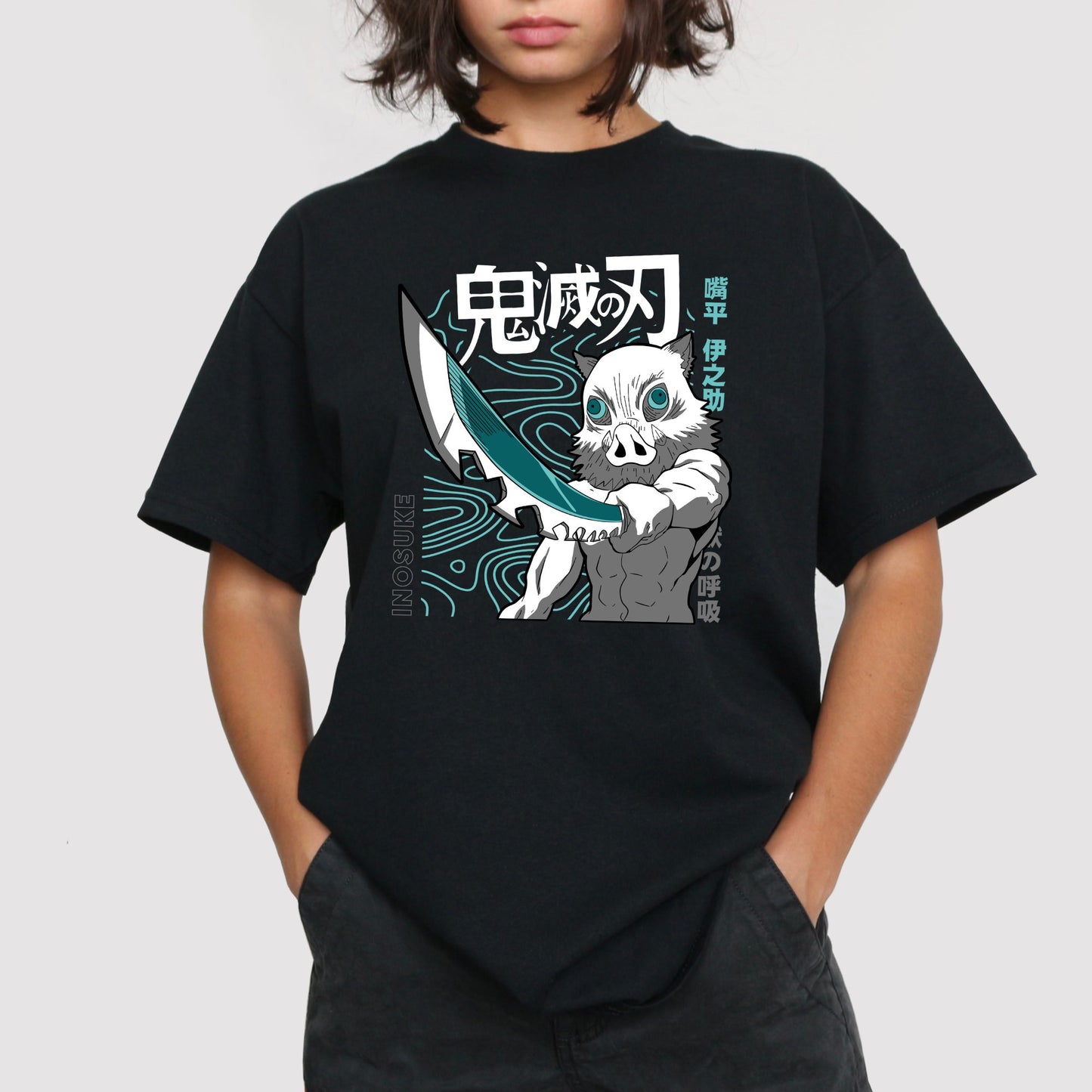 Inosuke Black Graphic Tee - Tiny Illusions and More