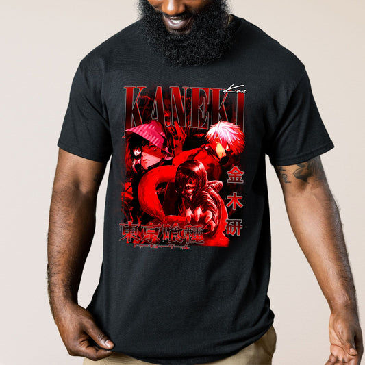 KEN KANEKI Black Graphic Tee - Tiny Illusions and More